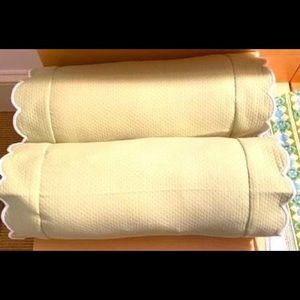 Matouk Diamond Pique Neck Roll Shams - 2